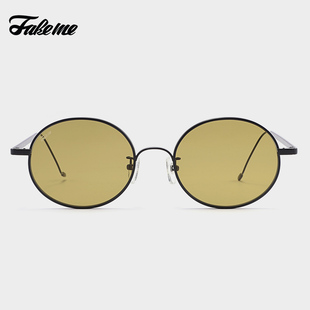 太阳镜防紫外线眼镜 Fakeme 网红款 时尚 Chew 金属圆框墨镜中性款