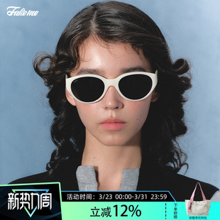 商家自播 Fakeme复古板材猫眼太阳镜防晒ins风金吉拉longblack