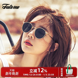 B35 墨镜女防紫外线轻奢圆框轻奢太阳镜 Fakeme 热巴刘仁娜同款