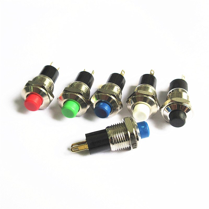 10MM金属按钮按键开关 自锁开关金属开关 圆形O开关 10MM按钮开关