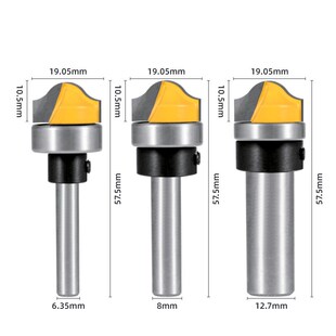 仿形轴承清弧刀1/4柄木工铣刀具带轴承花线刀线条门板雕刻1/2清底