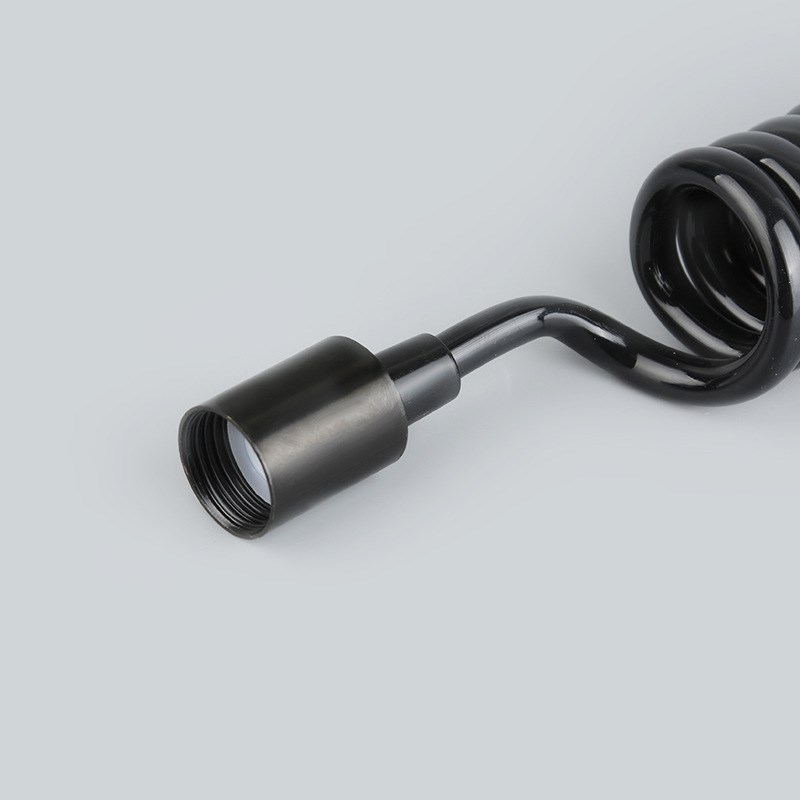 黑色PE淋浴喷头软管弹簧妇洗器喷枪进水管电R话线管伸缩花洒管