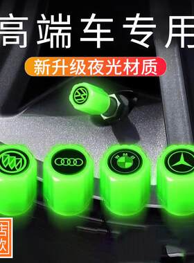 高档夜光汽车轮胎气门嘴帽轮胎气嘴盖型螺母发光气门芯冒防漏气保