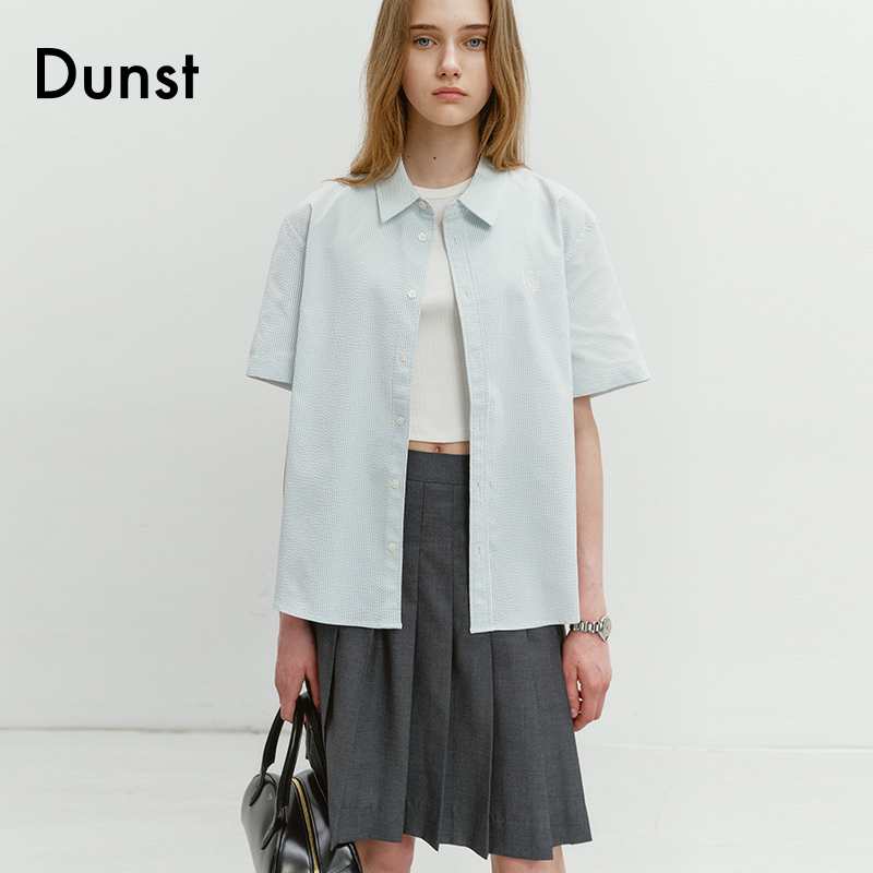 Dunst2024夏季新品褶皱迷笛长裙经典学院风百褶裙半身裙UDSK4B226