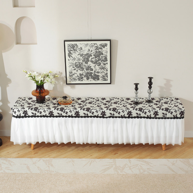 法式轻奢电视柜防尘罩桌布全包高级感长方形客厅换鞋凳罩盖布台布,居家布艺,万能盖巾,淘宝优惠券,粉丝福利购,淘宝优惠卷