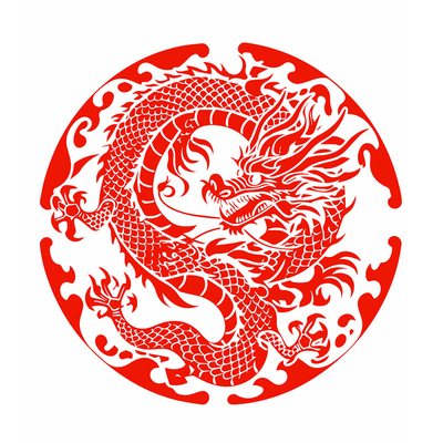 生肖龙窗花静电贴纸玻璃剪纸贴画