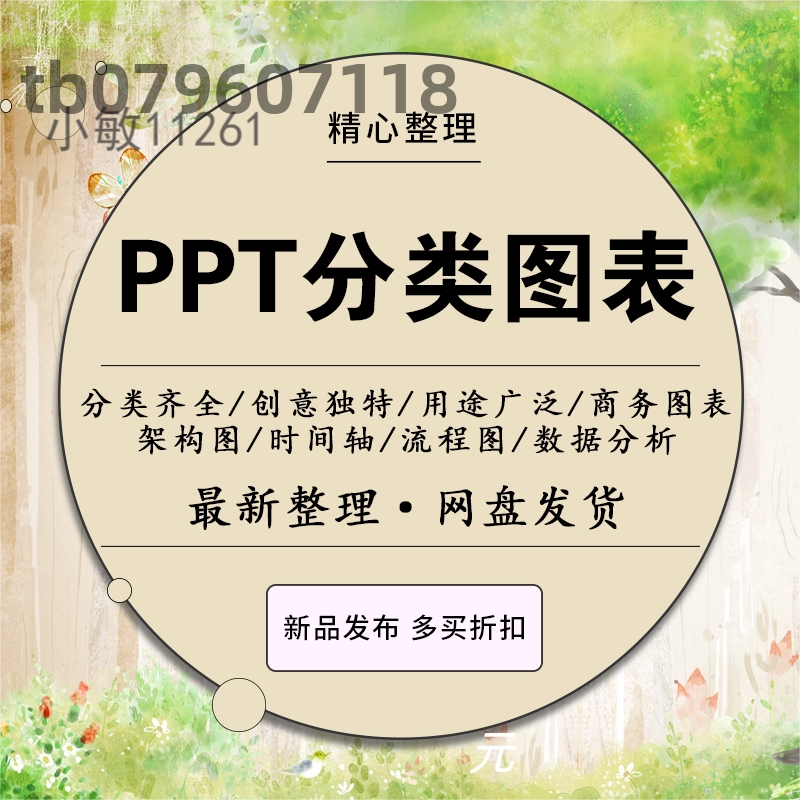 PPT分类图表数据分析商务会议架构流程图标商业统计矢量素材模板
