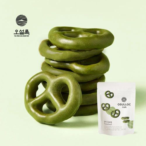 韩国 OSULLOC抹茶扭结饼干抹茶巧克力蝴蝶脆饼干70g抹茶魅力好吃