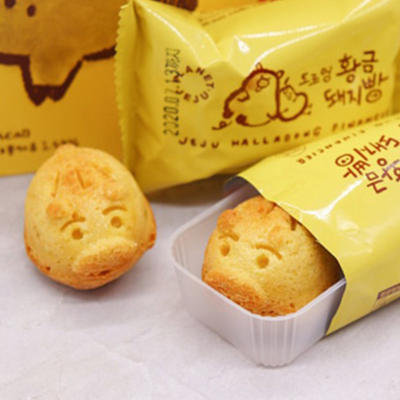 韩国济州岛进口猪猪饼金桔味丑橘味南瓜味夹心饼干多蒙猪蛋糕面包