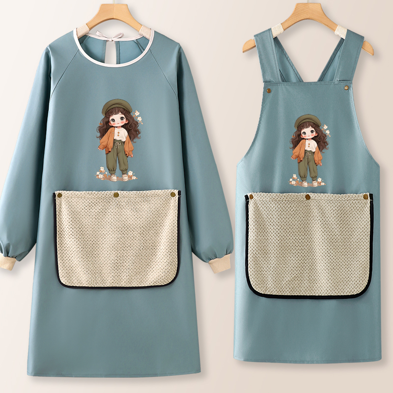 可擦手罩衣防水防油污围裙