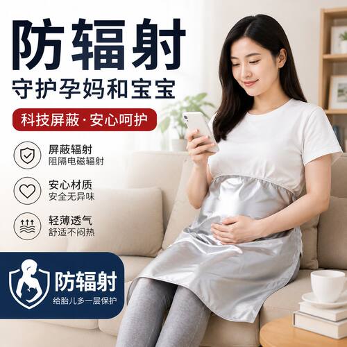 防辐射孕妇围裙防辐射衣服银纤维围裙厨房做饭上班电脑防辐射办公