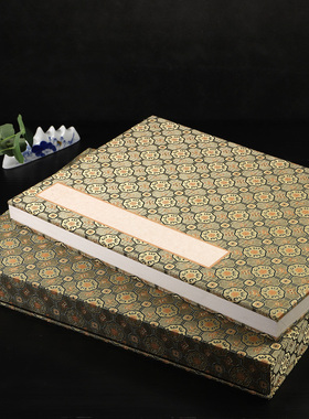 泾县宣纸册页本空白书法纸生宣锦缎礼盒空白精品半熟加厚册页安徽