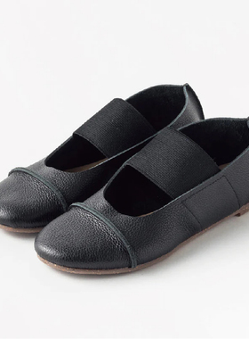 U-DOT * GOM FLAG｜现货｜黑色荔枝纹牛皮芭蕾舞鞋