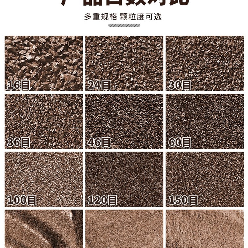 棕刚玉砂喷砂机磨料棕色颗粒沙表面处理除锈高硬度耐用一金刚玉砂