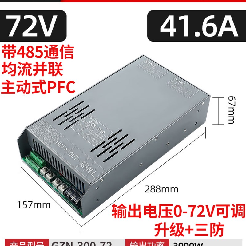 RSP带485通信3000W到5000W大功率PFC功能开关电源直流可调24v-36v