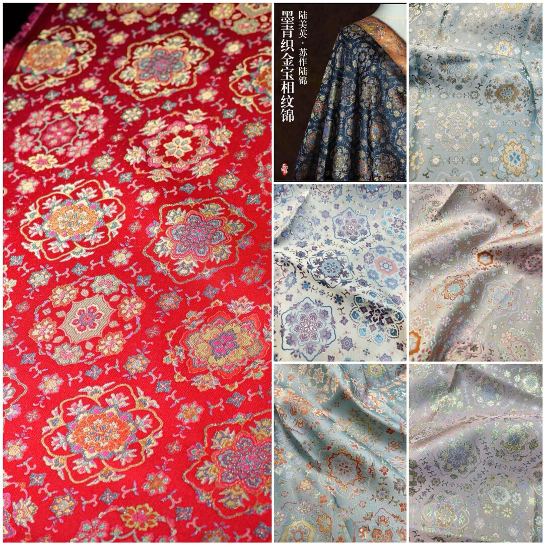 陆美英全丝名家宋锦品牌宋锦手作