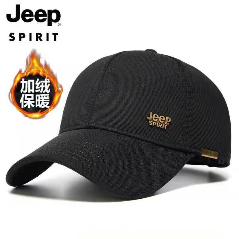 正品JEEP吉普秋冬帽子男士加绒棒球帽户外防风保暖鸭舌帽高档男帽