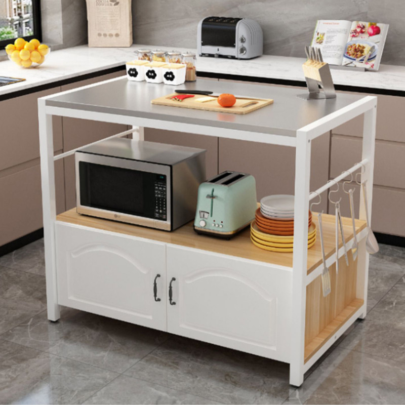 厨房置物架多功能烤箱微波炉架子双层收纳锅架不锈钢操作台切菜桌,厨房/烹饪用具,厨房置物架/置物柜/角架,淘宝优惠券,粉丝福利购,淘宝优惠卷