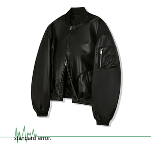 147 翻领机车风夹克高级感酷飒 美式 复古皮衣外套短款