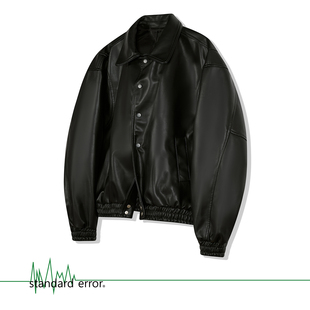 美式 151 复古机车翻领皮夹克宽松休闲外套秋冬百搭韩系ins风夹克