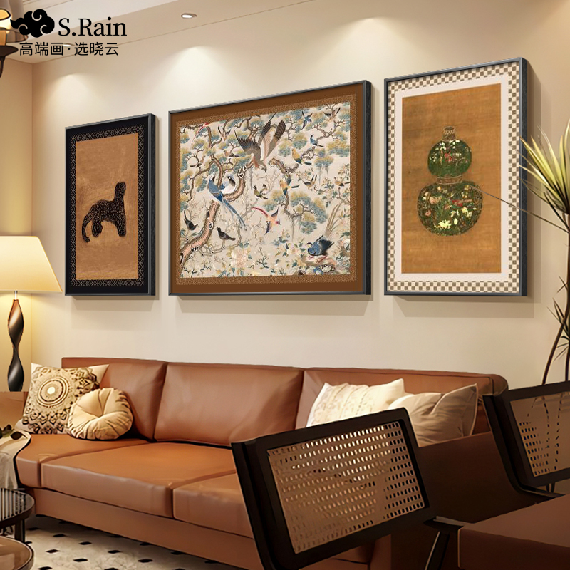 金钱豹法式中古风客厅装饰画