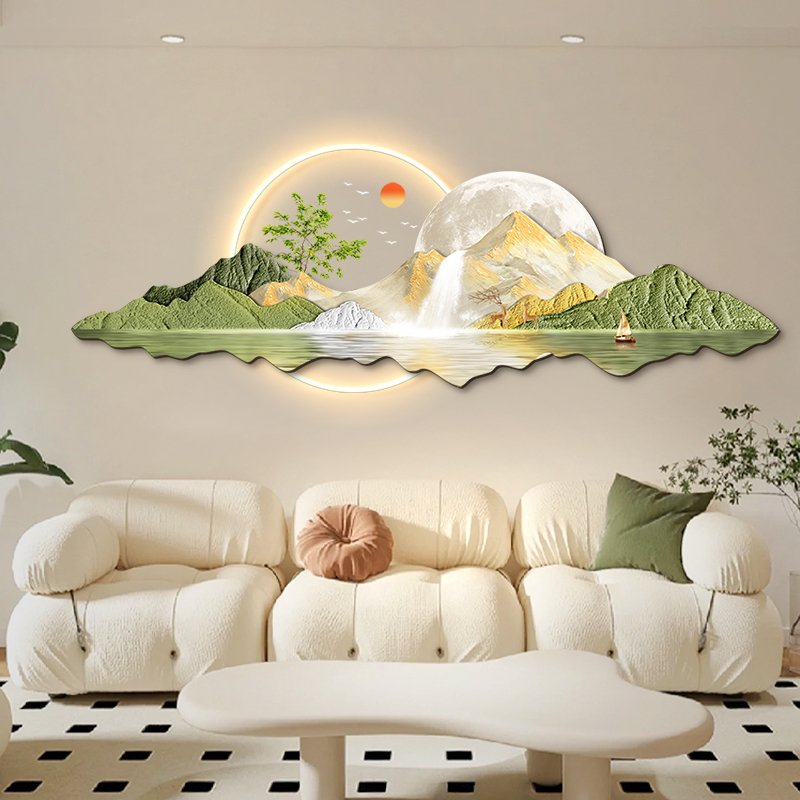 背有靠山轻奢客厅装饰画