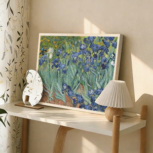 梵高拼图画慢拼木质成人儿童玩具国潮新年1000片花卉图案油画风格