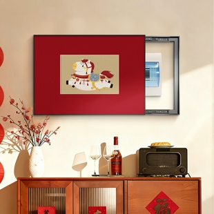 电表箱遮挡装饰画新年招财小马好寓意高级感入户开关配电箱挂画