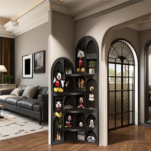 米奇置物架高级感家用角落书架多层收纳三角柜客厅落地摆件转角柜