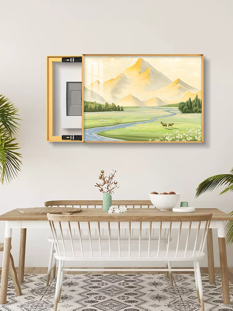 일조 금산 미터 상자 장식 그림 2024 새로운 풍경 그림 배포 상자 스위치 상자 펀칭 및 차단 그림 걸기 무료