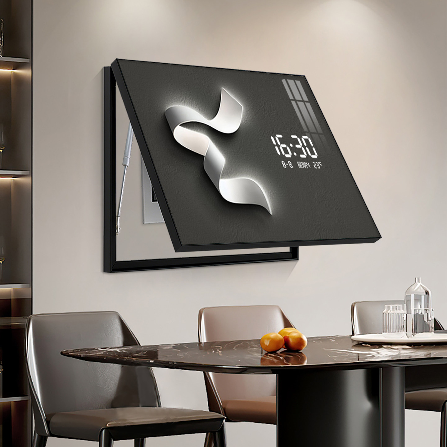 电表箱装饰画轻奢高级感带钟表数显配电箱弱电盒免打孔遮挡挂画,家居饰品,现代装饰画,淘宝优惠券,粉丝福利购,淘宝优惠卷