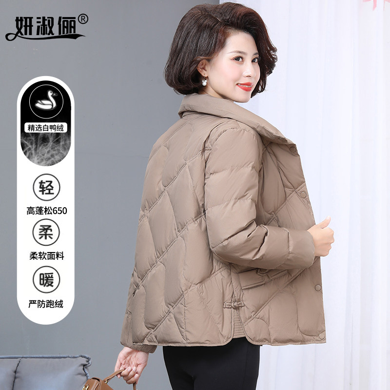 妈妈新款高档保暖立领羽绒服外套