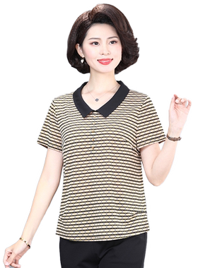中年妈妈夏季时尚休闲减龄上衣