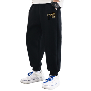 棉致童装男童加绒运动裤秋冬款儿童裤子保暖裤一体卫裤男童裤