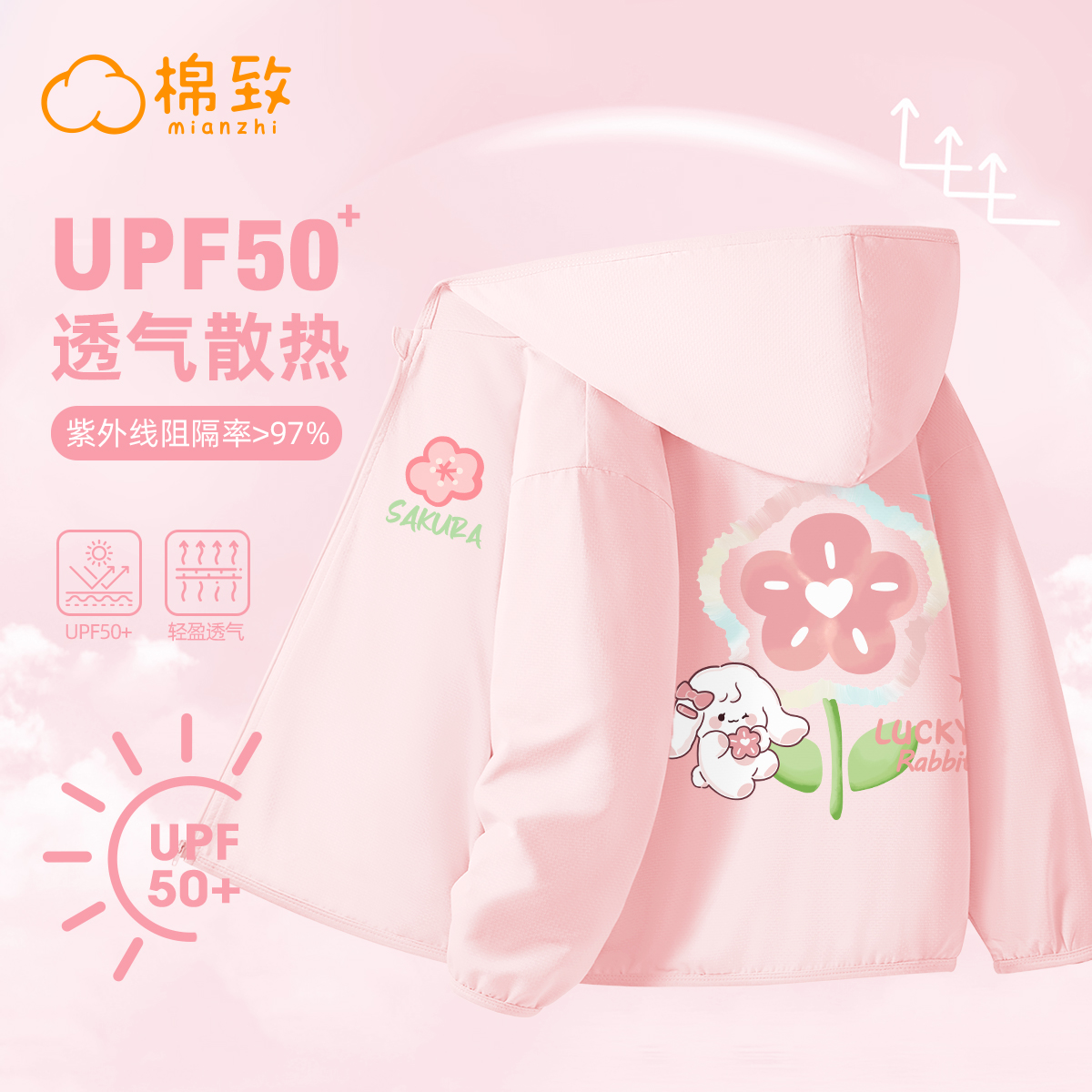 棉致儿童防晒衣2025新款夏季冰丝透气轻薄外套女孩上衣女童衣服女