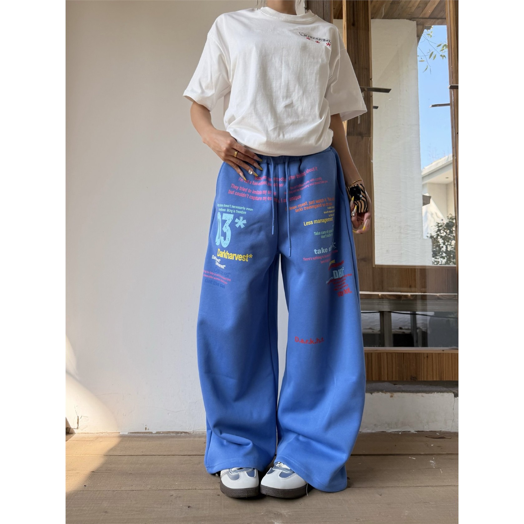 DHSS美式彩色字母印花直