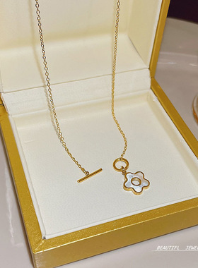 玫瑰花瓣项链饰品女不掉色轻奢小众新款爆款锁骨链时尚气质毛衣链