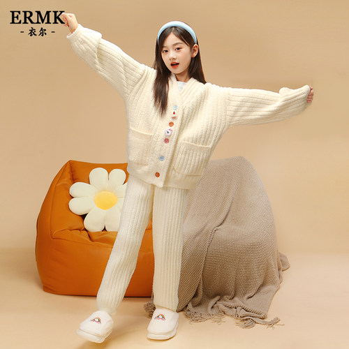 衣尔曼克法兰绒半边绒冬季睡衣