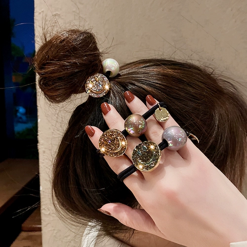 Южнокорейский металлический товар из жемчуга, модный элегантный хвостик, резинка для волос