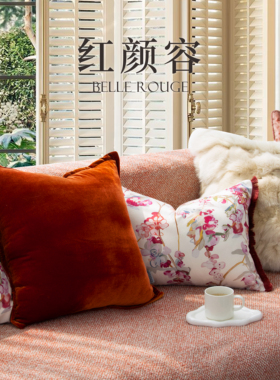 目野「红颜容」法式红色抱枕高级复古轻奢喜庆靠枕套沙发客厅靠垫