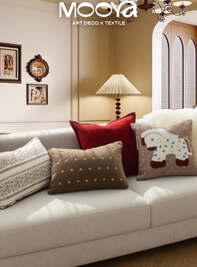 目野「红鬃岁安」法式马年抱枕高级红色新年氛围靠枕沙发客厅靠垫