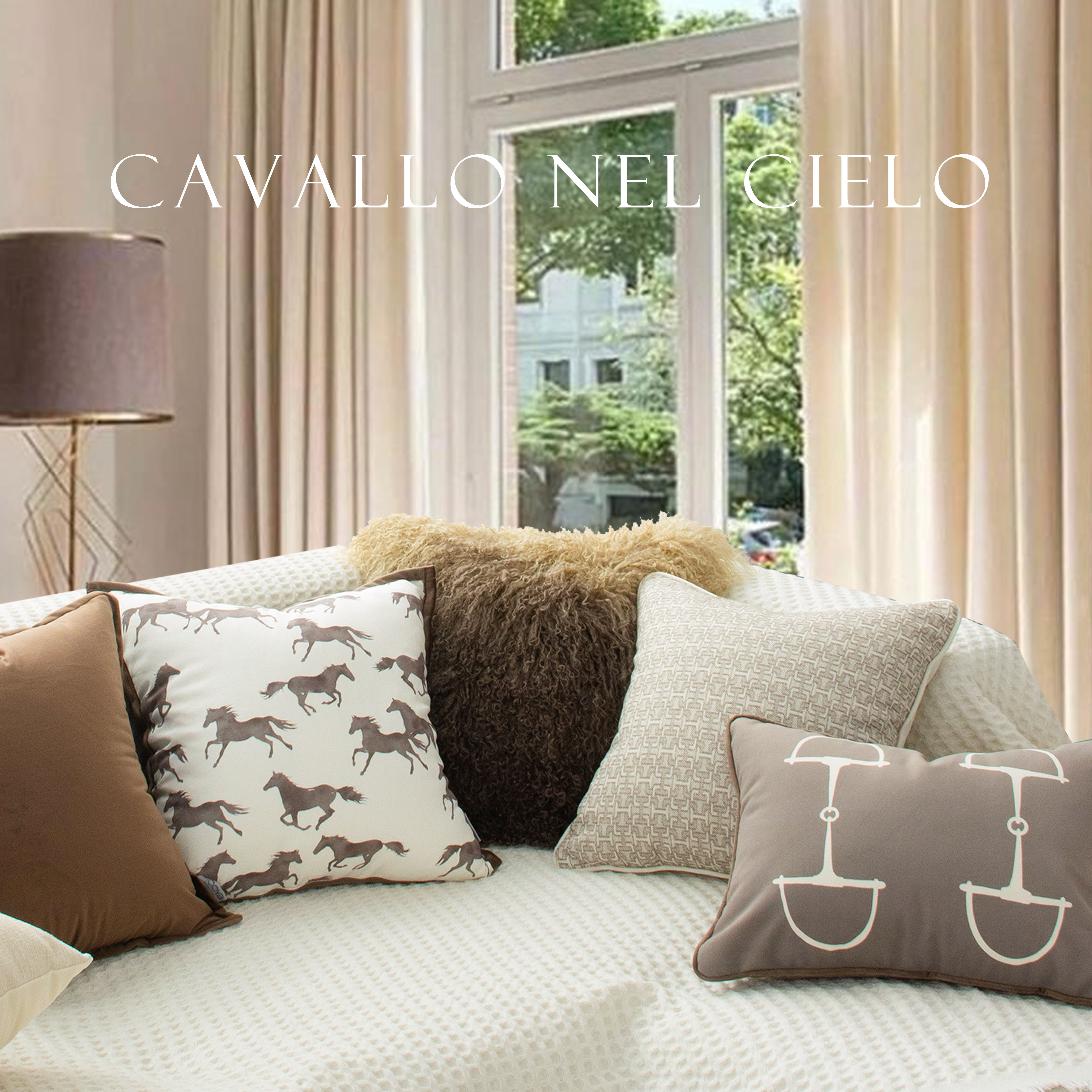 目野法式棕色抱枕马年靠枕套沙发