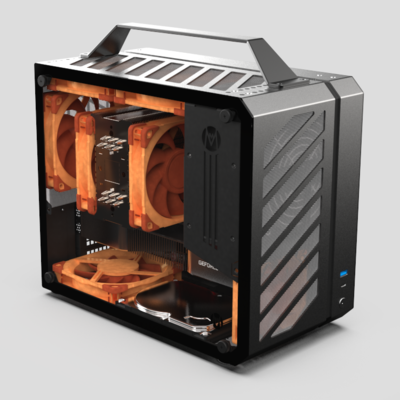 【机械大师】C28便携itx/matx全塔240水侧透机箱3080/90显卡支持