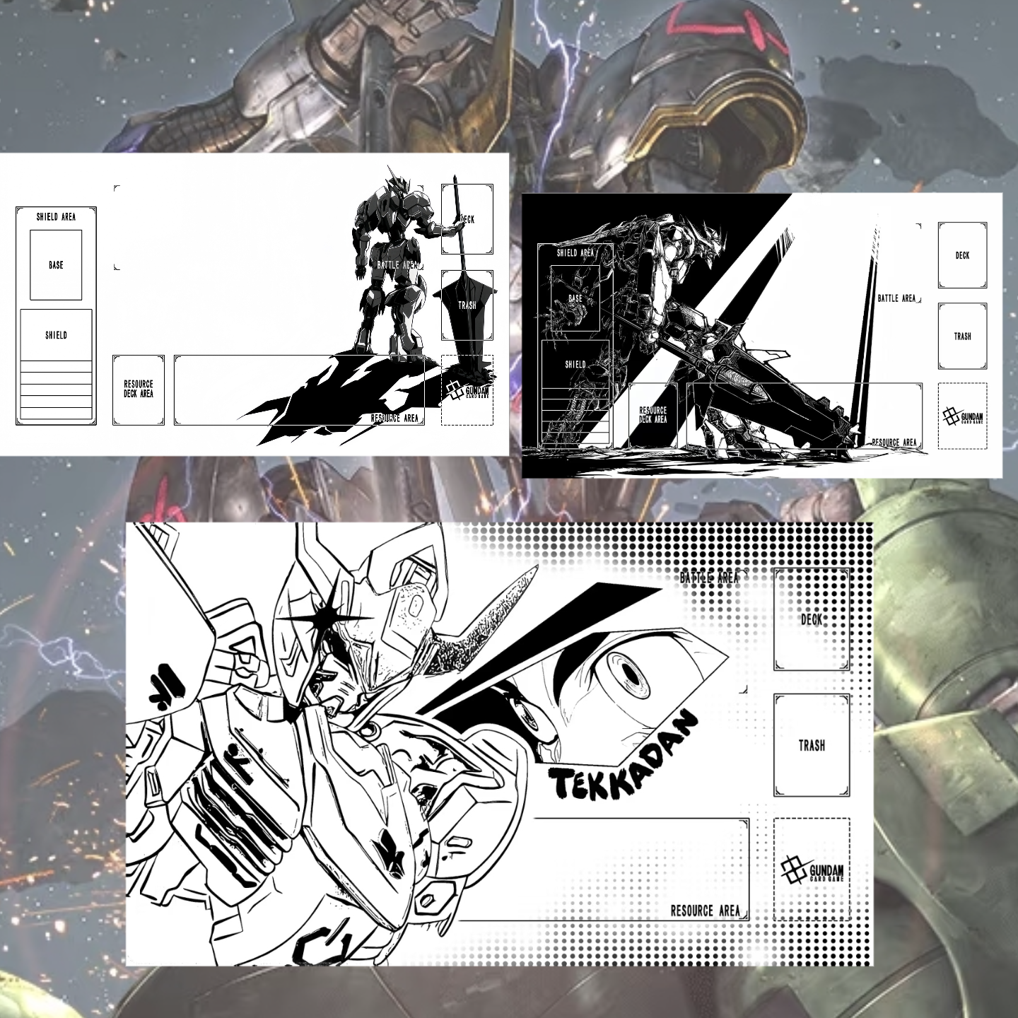 高达gcg铁化卡垫巴巴托斯playmat单人牌垫铁血孤儿狼王