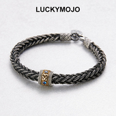 土耳其编织手链男士 99纯银转运珠手串情侣手绳银手镯小众生日礼物