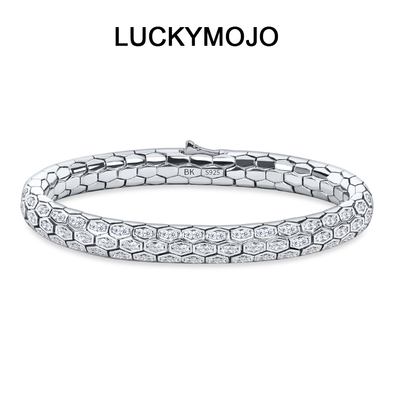 LUCKYMOJOs925纯银蛇形手镯男女小众蛇手链男蛇纹链轻奢蛇形手链