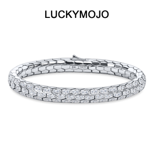 LUCKYMOJOs925纯银蛇形手镯男女小众蛇手链男蛇纹链轻奢蛇形手链