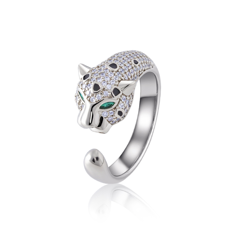 LUCKYMOJO豹子头开口戒指简约男女款时尚闪耀高级指环