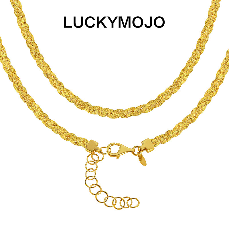 LUCKYMOJO高级感金属链条项链925银女时尚百搭可调节老钱风精致