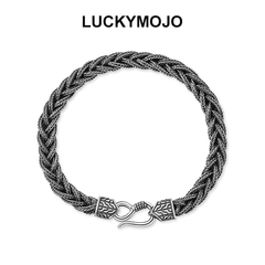 土耳其手工编织银手链男S925纯银复古手绳女款简单大方送男友礼物